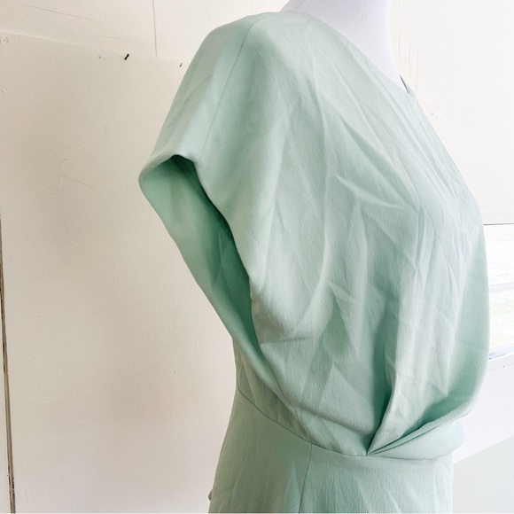 MM Lafleur Antonia blouse size Medium mint green wrap top - Picture 3 of 9